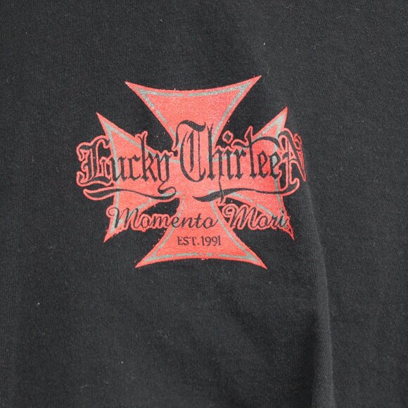 Lucky 13 Men's Black T-Shirt "Momento Mori" Size Large - Picture 2 of 6